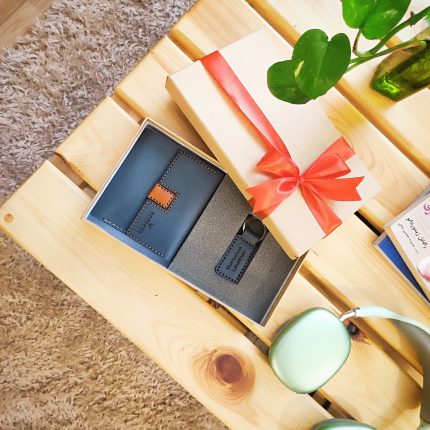 ست هدیه چرم طبیعی کیف جاسوئیچی